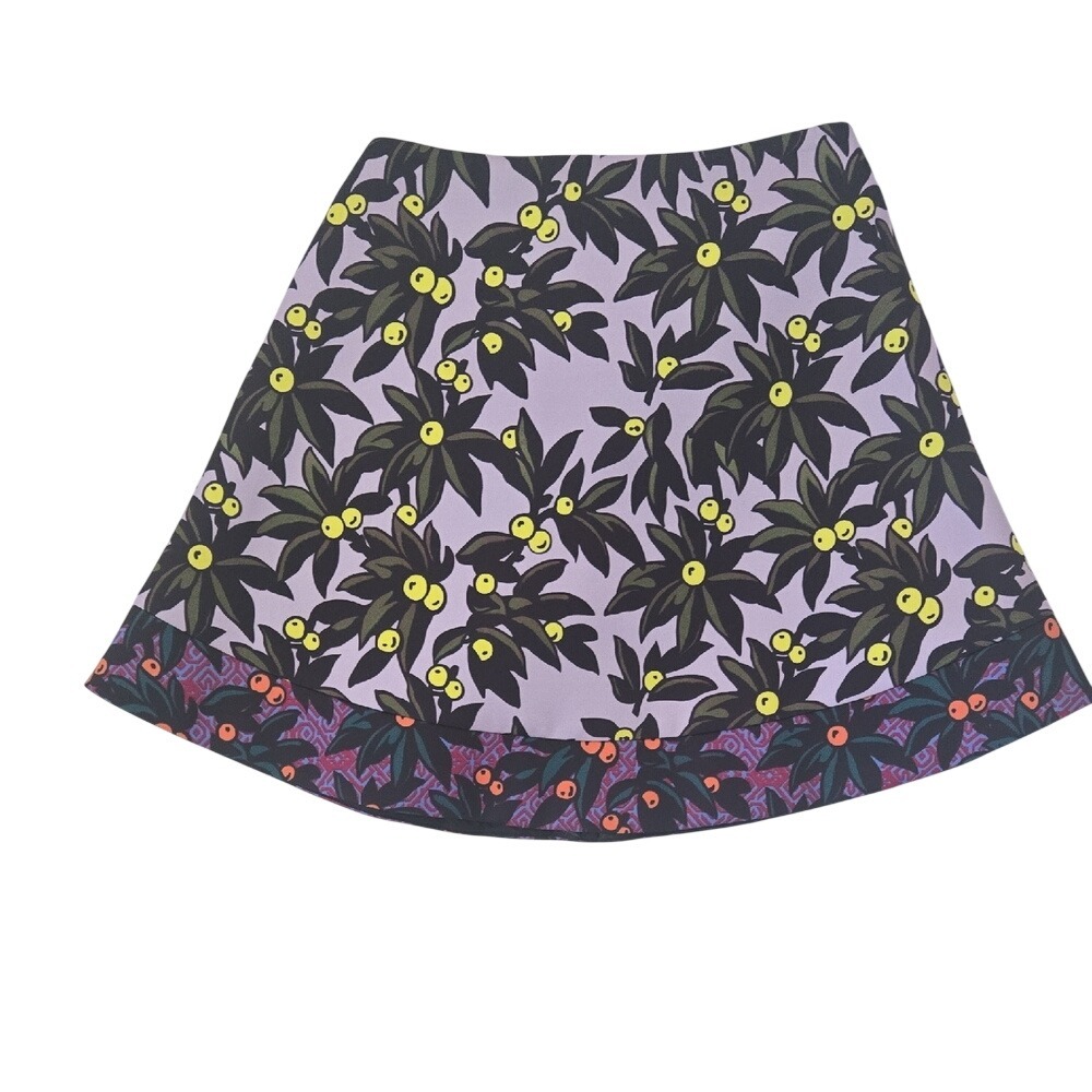 Topshop Lavender Botanical Berry Print A-Line Mini Skirt Size 4 27Q01GLAC